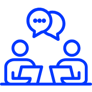 people talking to each other icon