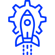 rocket over gear icon